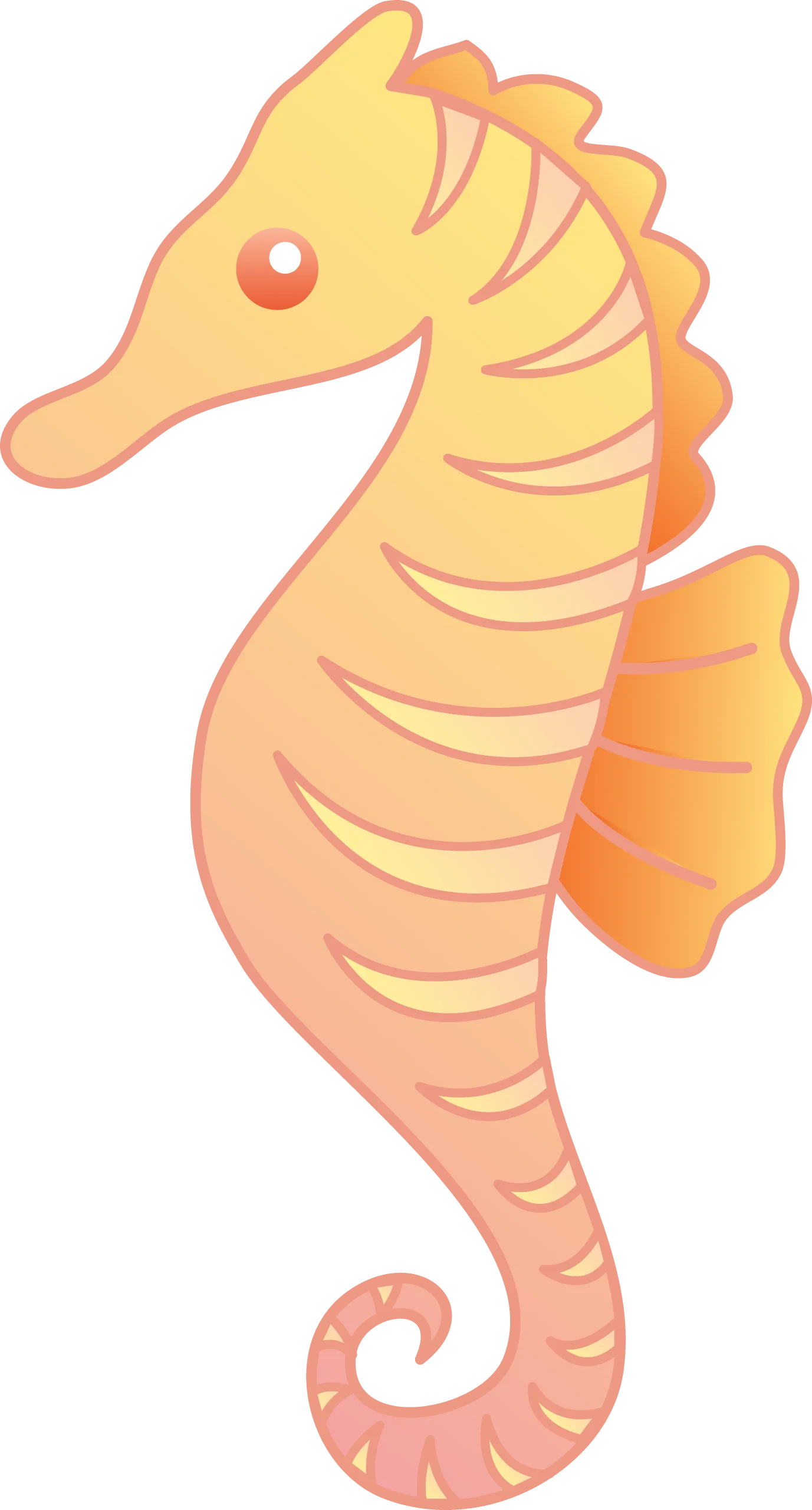 Adorable Pastel Yellow Seahorse Clipart Design for Marine Illustration