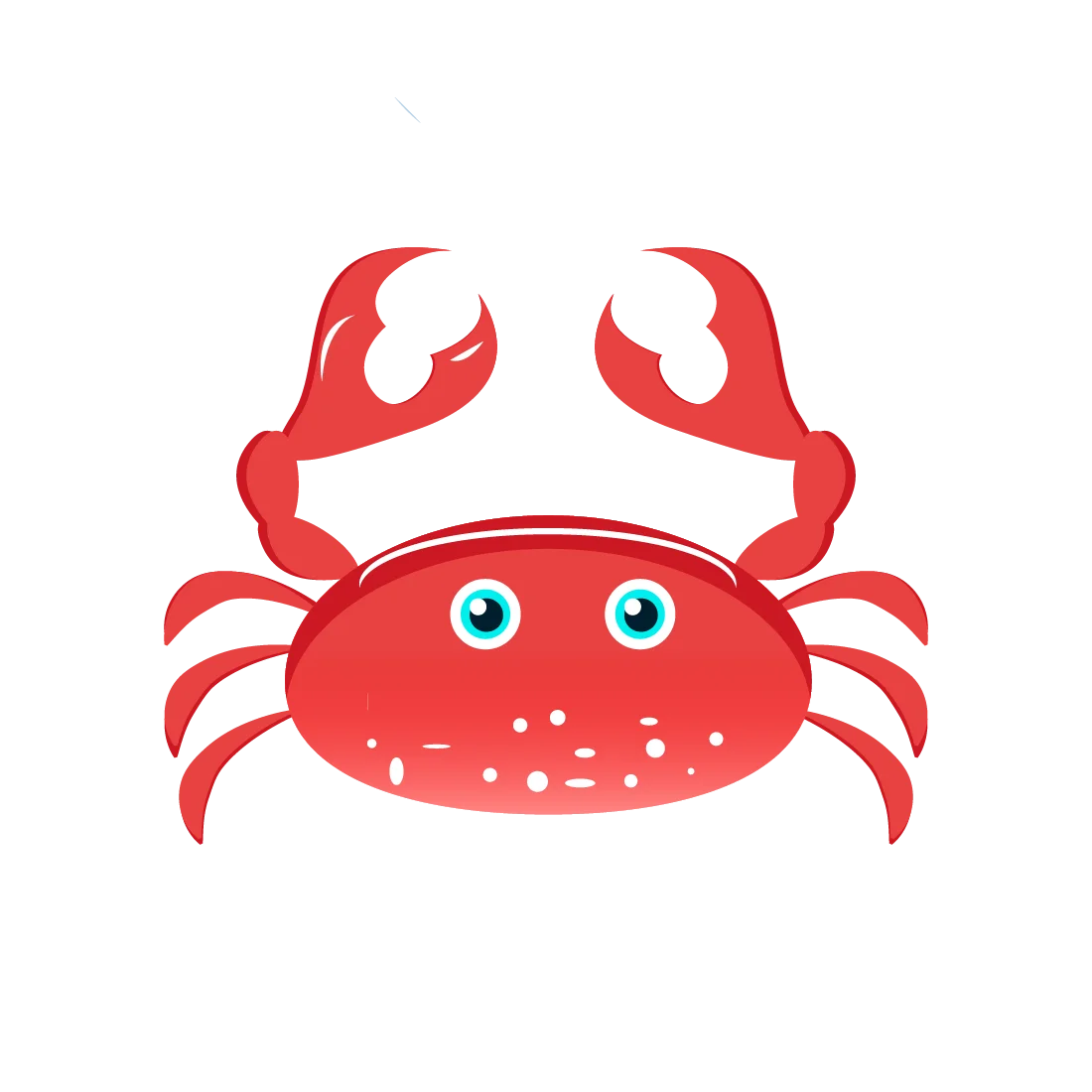 Adorable Red Cartoon Crab Clipart: Whimsical Marine Illustration for Kids