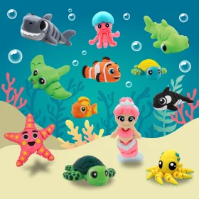Adorable Underwater World Sea Creatures Cartoon Clipart Collection