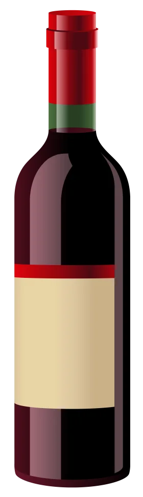 Classic Burgundy Wine Bottle Clipart with Elegant Color Blocking Design