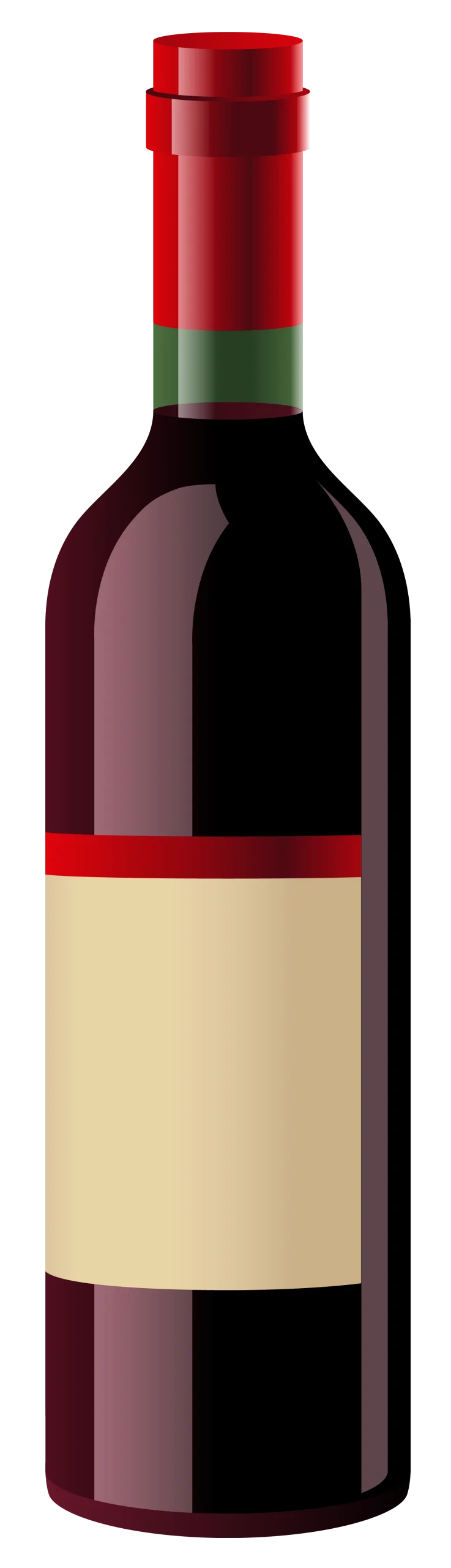 Classic Burgundy Wine Bottle Clipart with Elegant Color Blocking Design