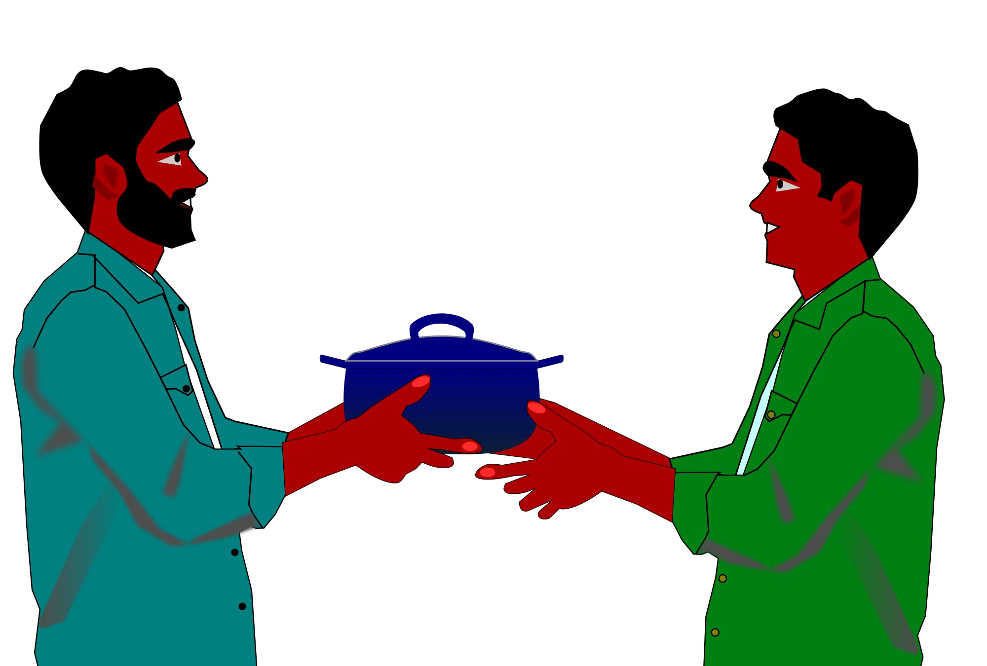 Community Gathering Potluck Exchange Clipart Illustration of Shared Culinary Moment