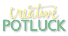 Creative Potluck Clipart Design with Soft Pastel Yellow and Green Typography