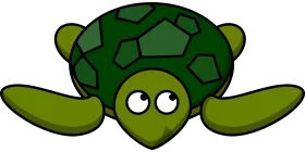 Cute Green Sea Turtle Cartoon Clipart with Adorable Googly Eyes