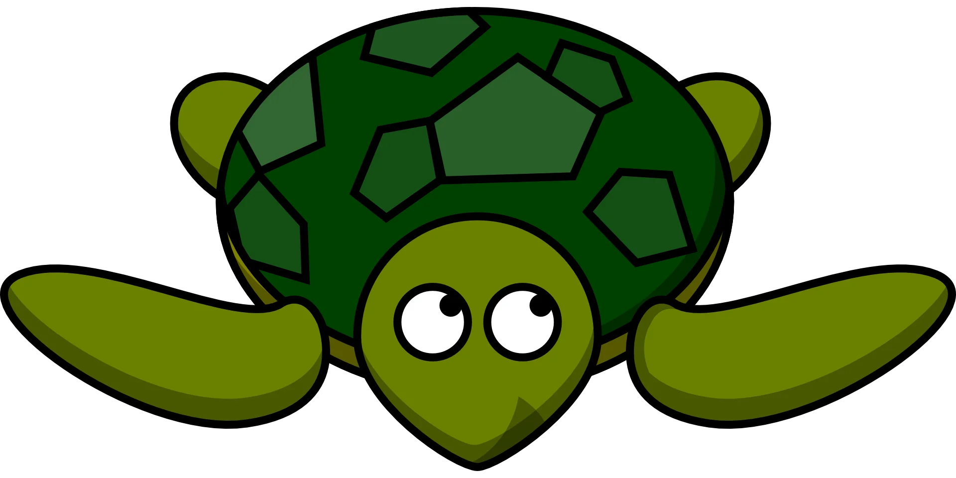 Cute Green Sea Turtle Cartoon Clipart with Adorable Googly Eyes