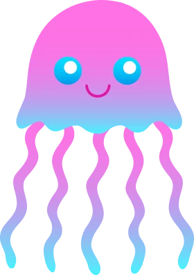 Cute Pastel Jellyfish Clipart: Adorable Marine Creature Illustration with Playful Design
