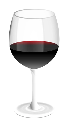 Elegant Crystal Clear Wine Glass Filled with Rich Deep Red Wine Clipart