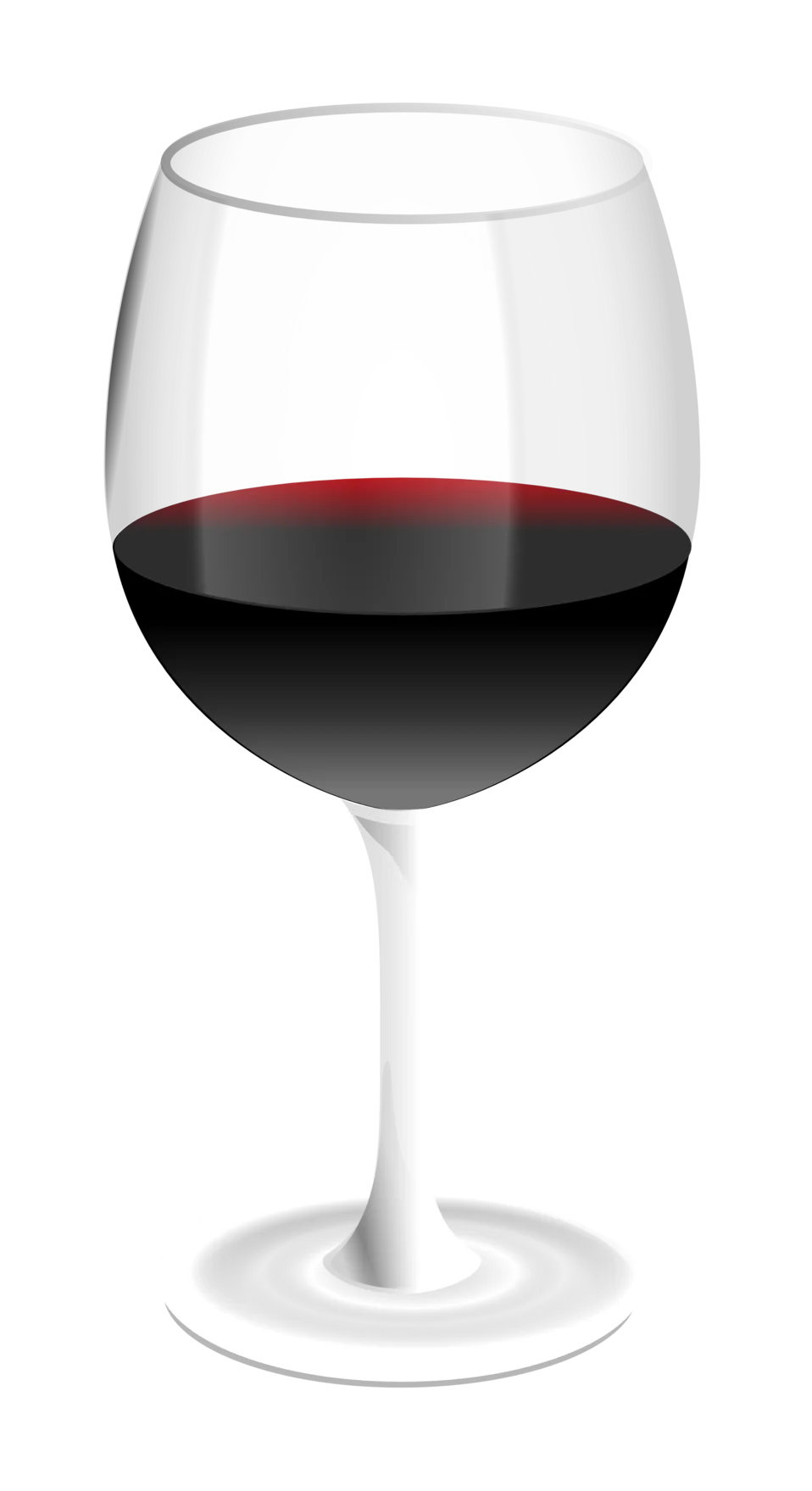 Elegant Crystal Clear Wine Glass Filled with Rich Deep Red Wine Clipart