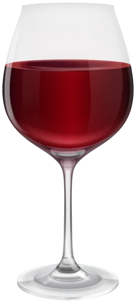 Elegant Crystal Wine Glass Filled with Rich Deep Red Wine Clipart Illustration