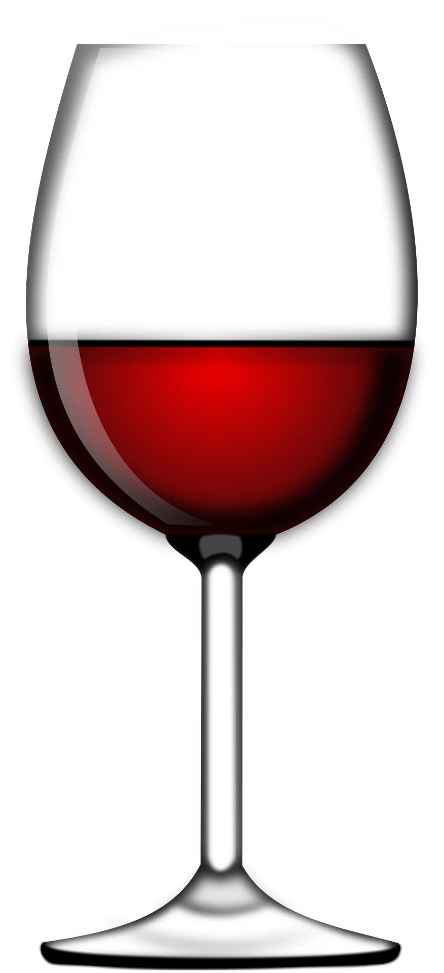 Elegant Red Wine Glass Clipart: Classic Stemware with Rich Crimson Liquid