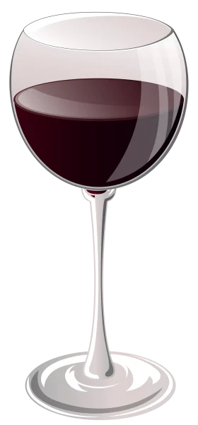 Elegant Red Wine Glass Clipart Illustration with Glossy Refined Design