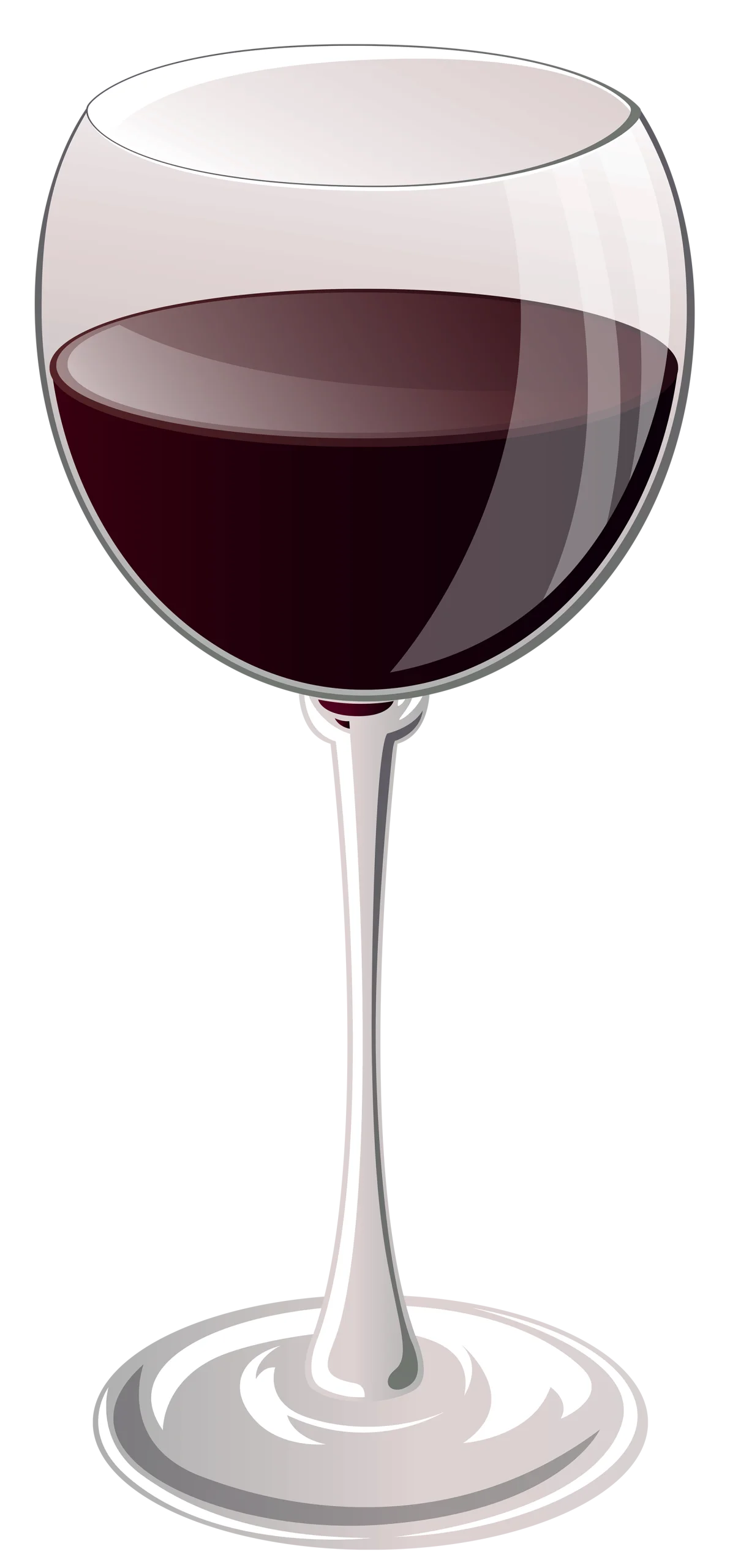 Elegant Red Wine Glass Clipart Illustration with Glossy Refined Design