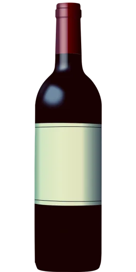 Elegant Wine Bottle Clipart Illustration with Minimalist Pale Green Label Design