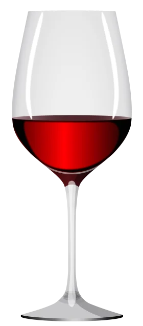 Elegant Wine Glass Clipart with Rich Red Wine Highlighting Crystal Clarity