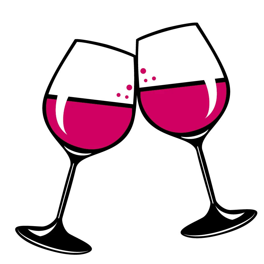 Elegant Wine Glasses Toasting Clipart - Celebrate with Stylish Stemware