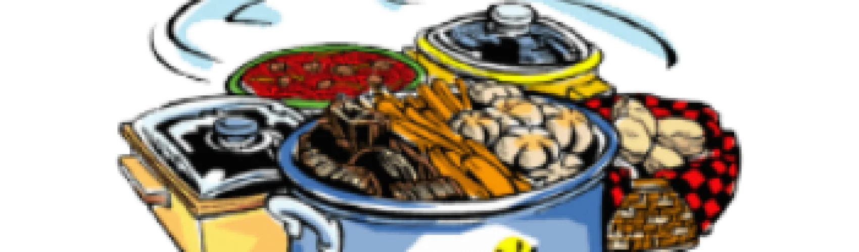 Festive Community Gathering Potluck Clipart Illustration of Shared Culinary Delights