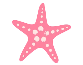Playful Pink Starfish Clipart Design for Oceanic Illustration Projects