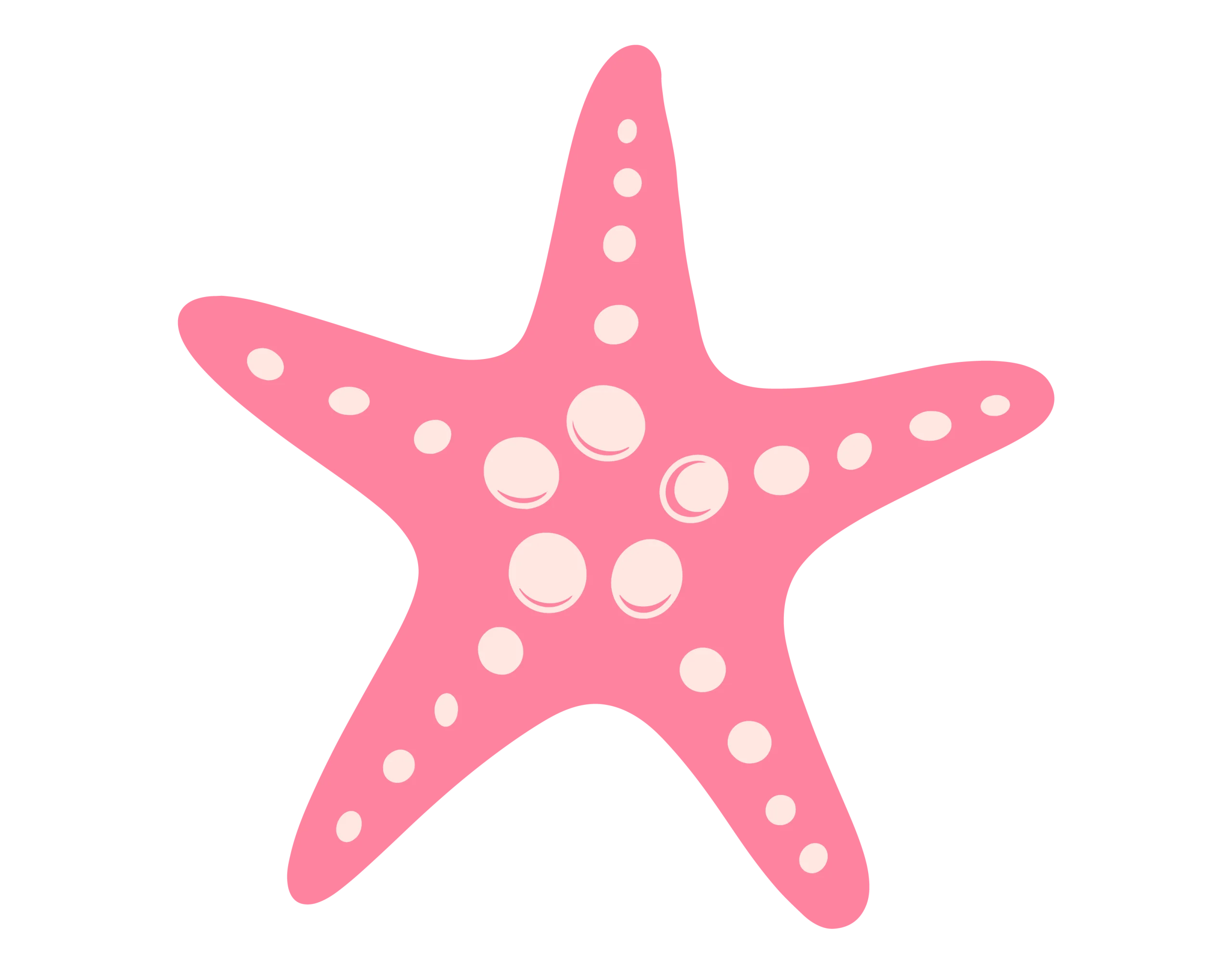 Playful Pink Starfish Clipart Design for Oceanic Illustration Projects