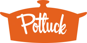 Stylish Orange Potluck Clipart with Distinctive Cooking Pot Silhouette Design