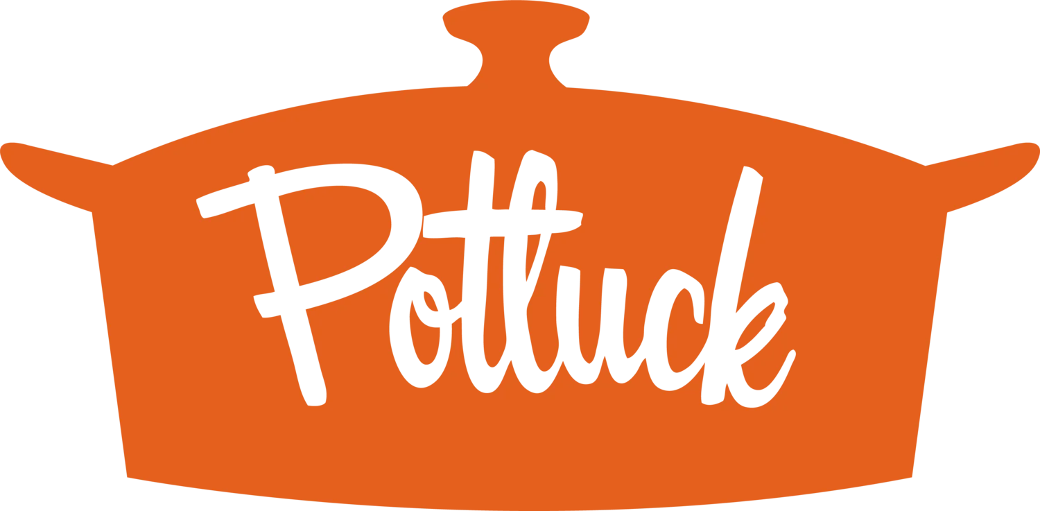 Stylish Orange Potluck Clipart with Distinctive Cooking Pot Silhouette Design