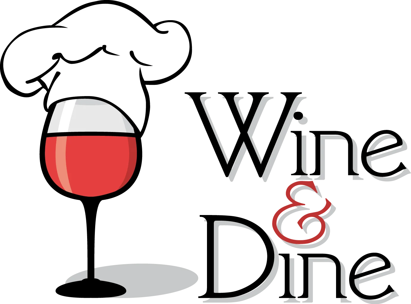Wine & Dine Elegant Chef Hat and Wine Glass Culinary Clipart Design
