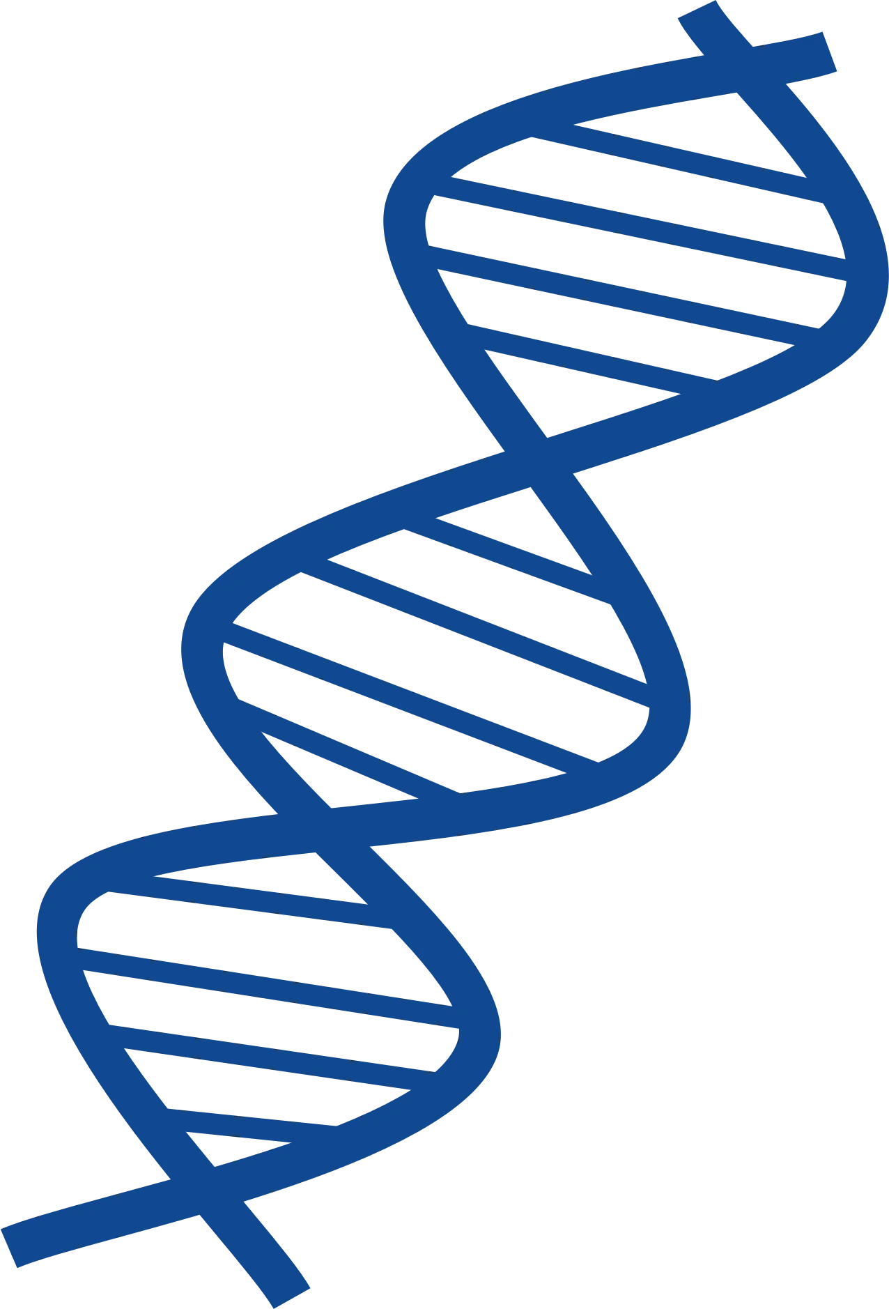Blue Double Helix DNA Strand Scientific Illustration Clipart Design