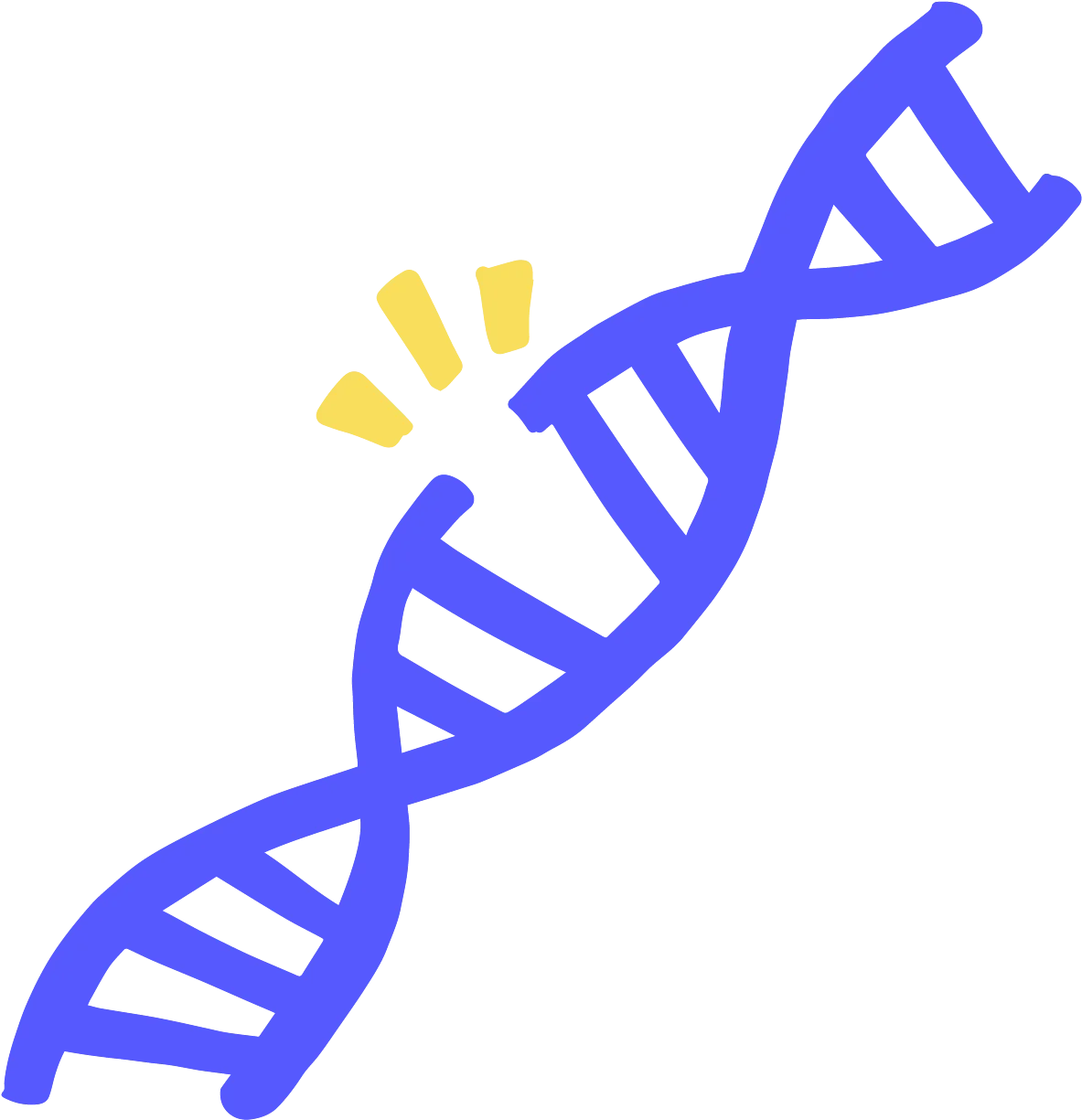 Blue Double Helix DNA Strand Scientific Research Clipart Icon Design