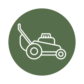 Classic Green Lawn Mower Clipart Icon for Gardening and Landscaping Services