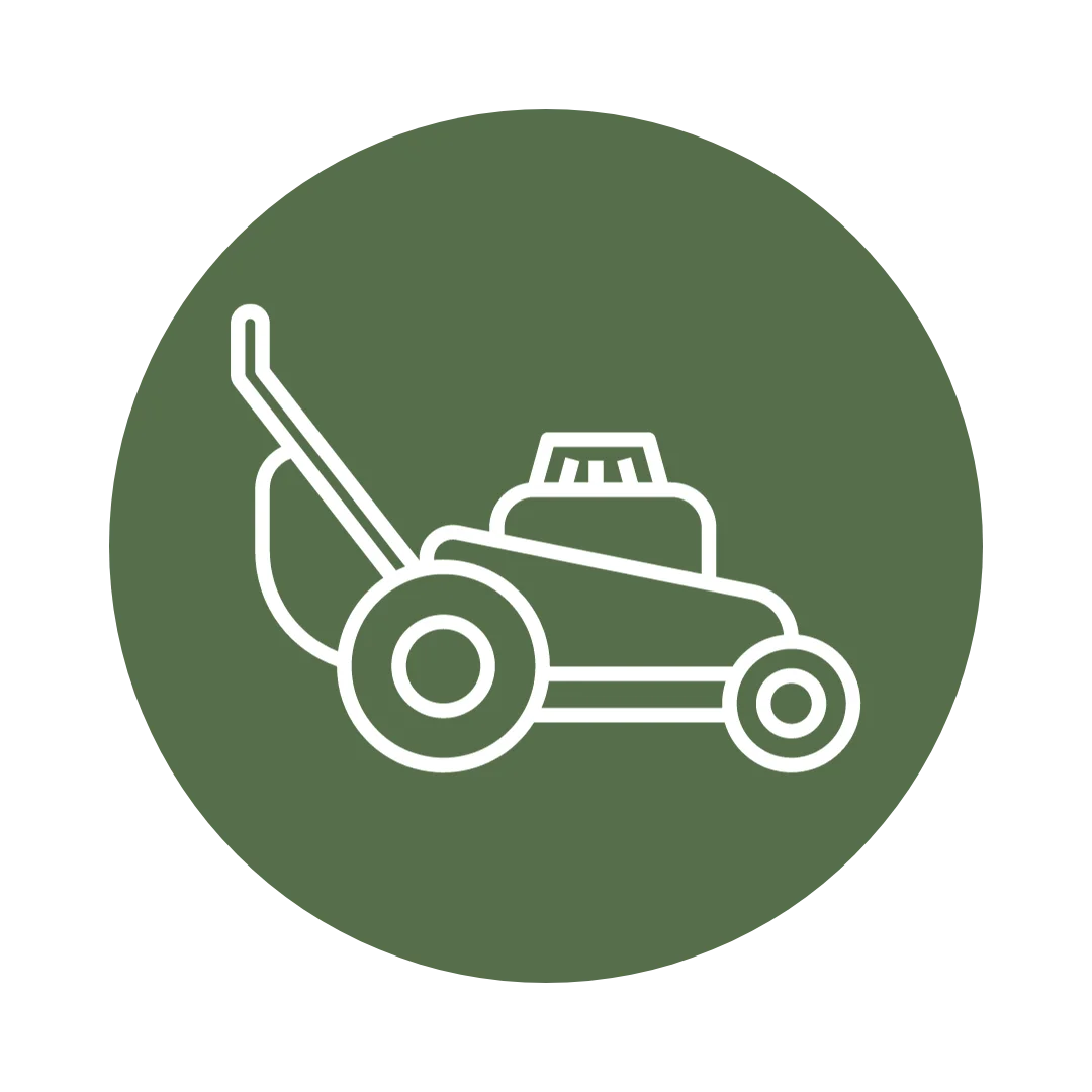 Classic Green Lawn Mower Clipart Icon for Gardening and Landscaping Services