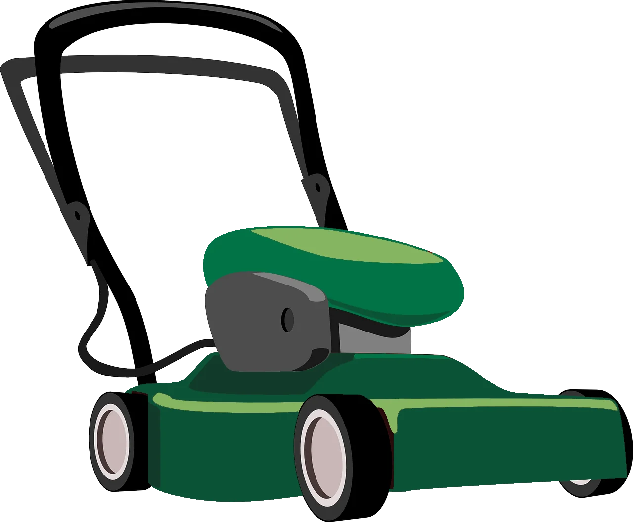 Classic Green Lawn Mower Clipart: Sleek Design for Gardening Enthusiasts