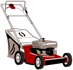 Classic Red Push Lawn Mower Clipart - Precision Yard Maintenance Tool