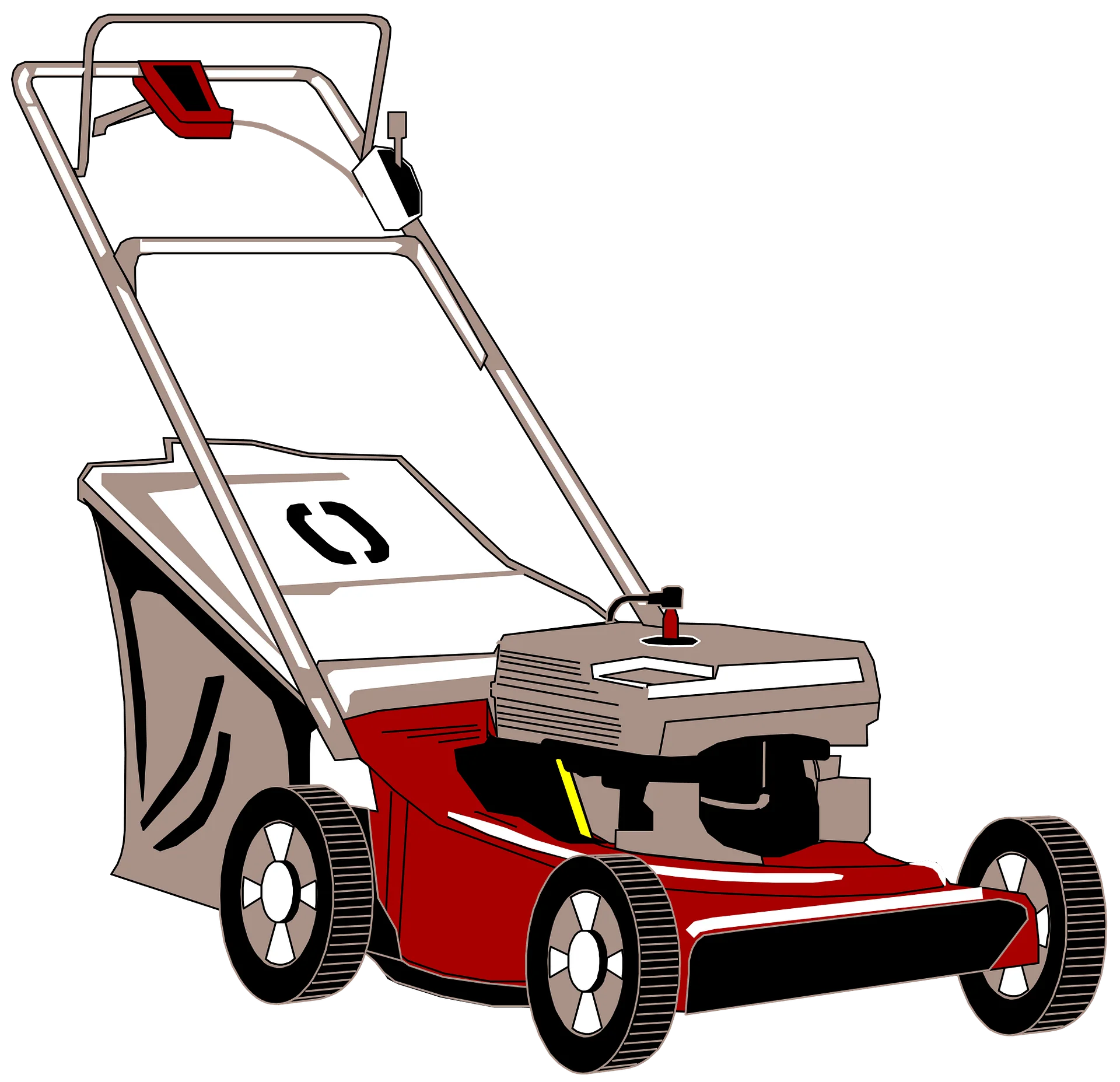 Classic Red Push Lawn Mower Clipart - Precision Yard Maintenance Tool