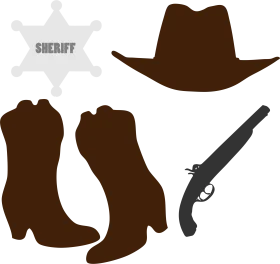 Classic Western Sheriff Silhouettes Vintage Cowboy Clipart Collection