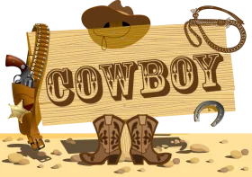 Classic Wild West Cowboy Themed Vintage Illustrated Clipart Collection