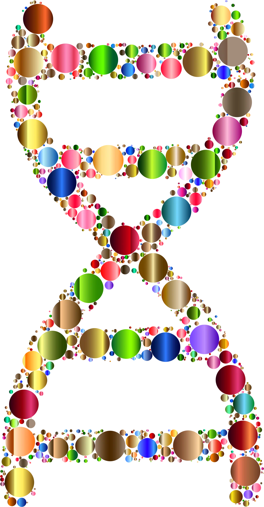 Colorful Genomic Helix Mosaic: A Kaleidoscopic DNA Clipart Composition