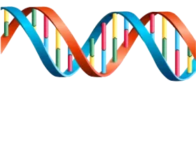Colorful Intertwined DNA Double Helix Scientific Illustration Clipart Design