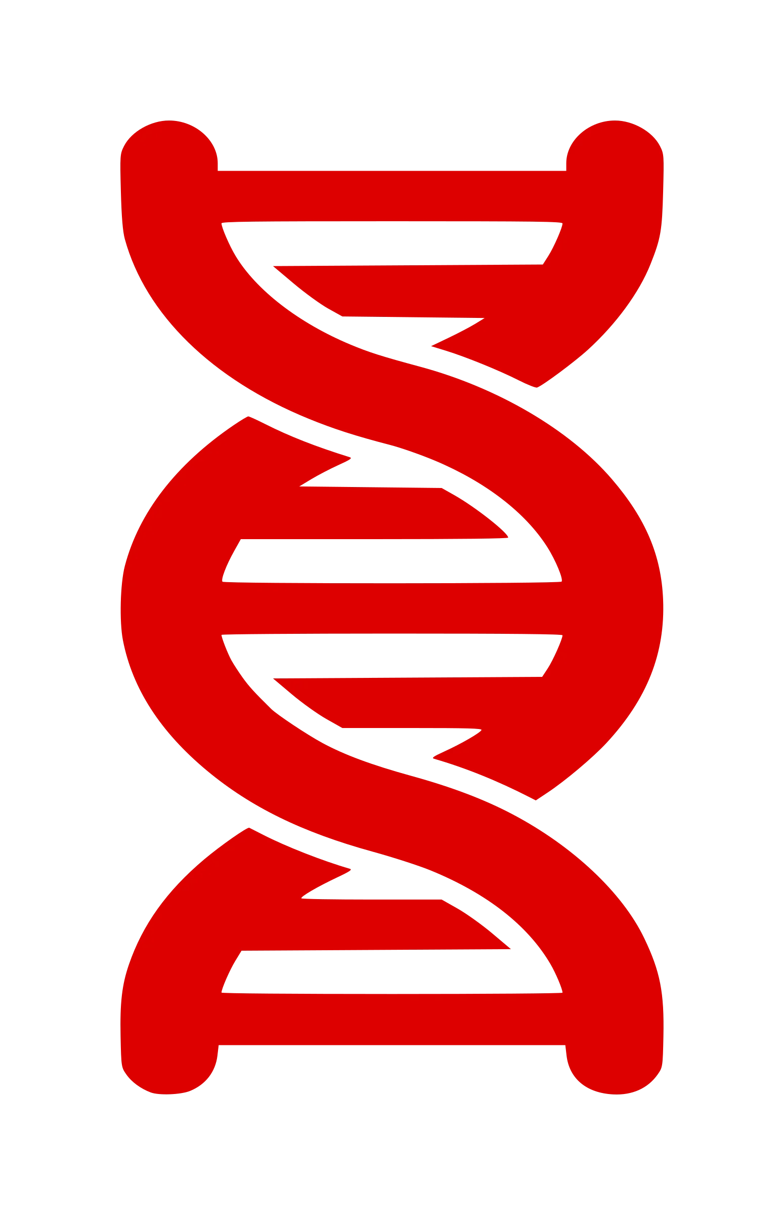 Elegant Crimson Double Helix DNA Clipart Illustration of Genetic Structure