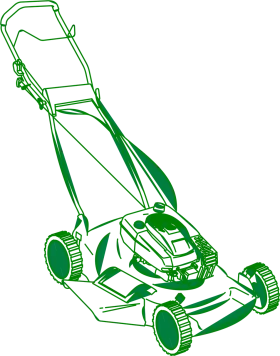 Green Lawn Mower Clipart Illustration - Precision Grass Cutting Machine Design