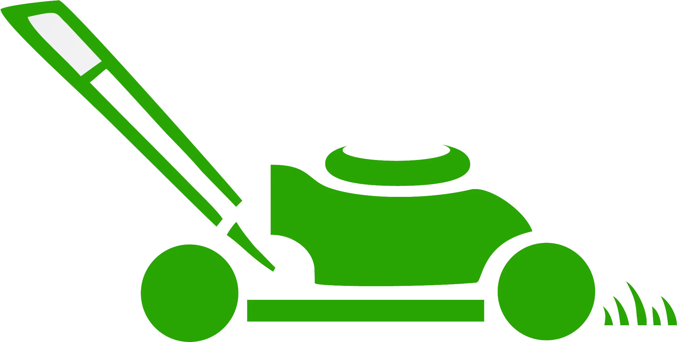 Green Lawn Mower Clipart - Stylized Grass Cutting Machine Silhouette Design