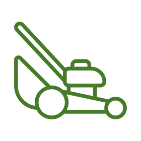 Green Minimalist Lawn Mower Clipart - Simplified Garden Equipment Icon