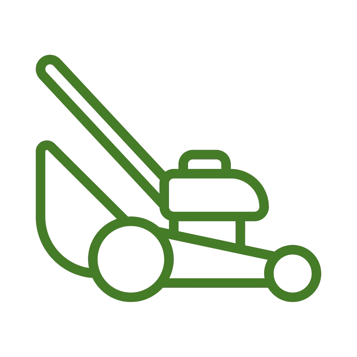 Green Minimalist Lawn Mower Clipart - Simplified Garden Equipment Icon