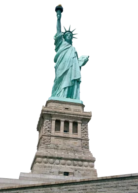 Historic Statue of Liberty Iconic Landmark Clipart Design with Copper Patina