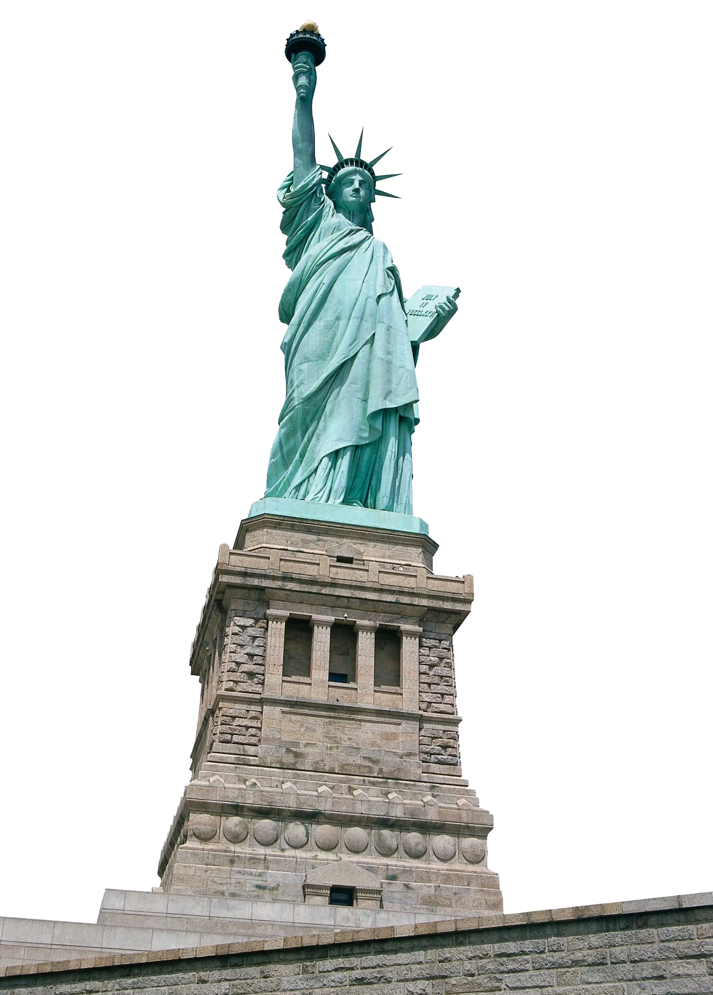 Historic Statue of Liberty Iconic Landmark Clipart Design with Copper Patina