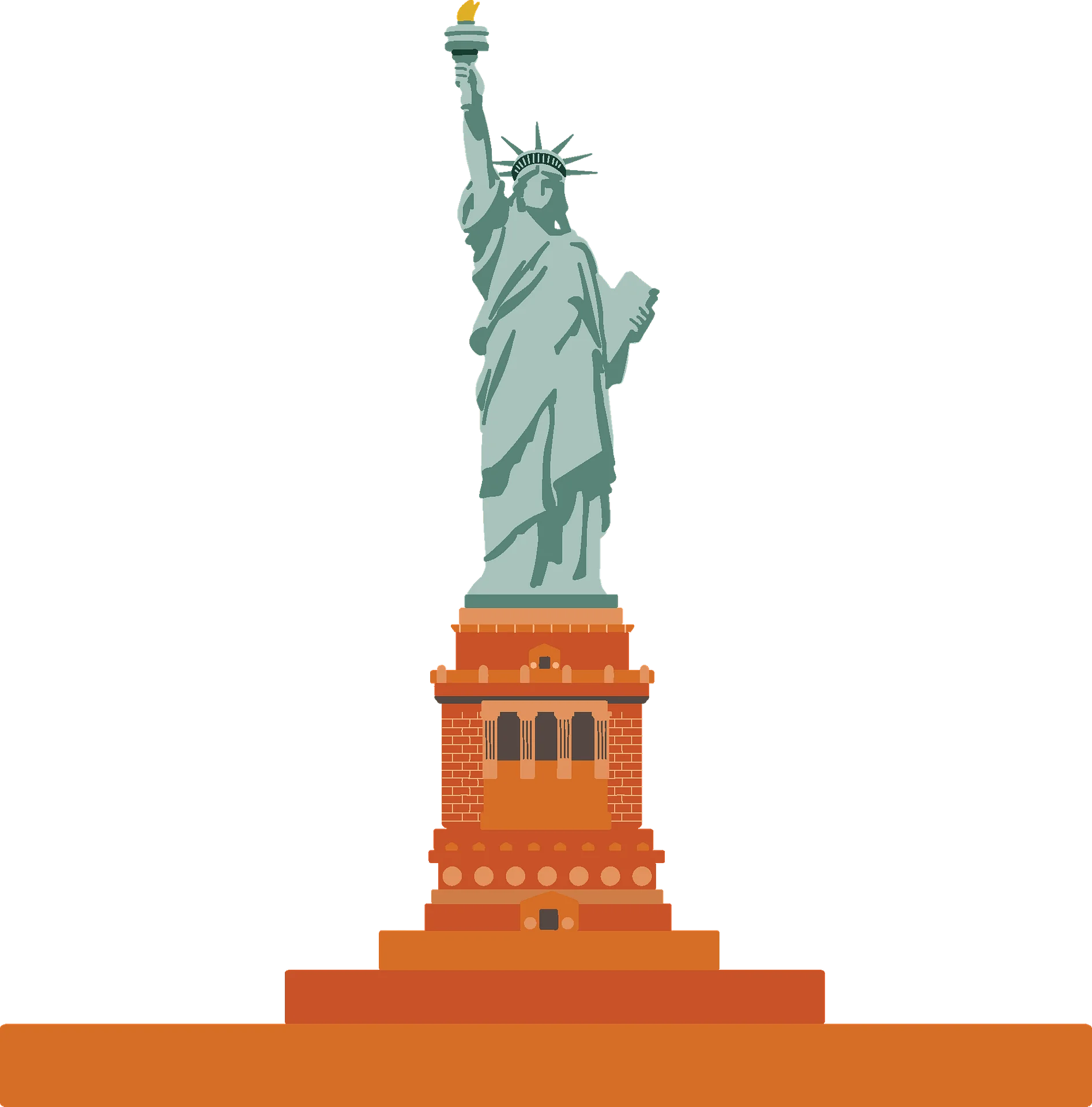 Iconic Statue of Liberty Clipart: Symbolic Landmark of Freedom and Democracy