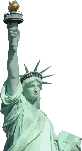 Majestic Statue of Liberty Iconic Landmark Clipart Vector Illustration