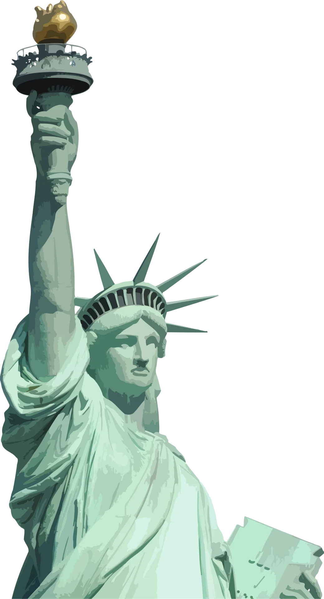 Majestic Statue of Liberty Iconic Landmark Clipart Vector Illustration