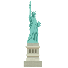 Minimalist Statue of Liberty Clipart Illustration - Iconic New York Symbol