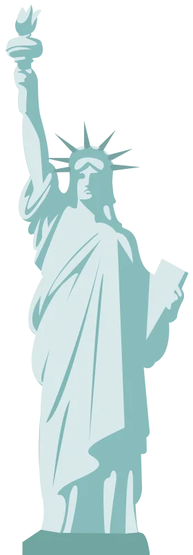 Serene Statue of Liberty Clipart - Symbol of Freedom and Hope in Muted Teal