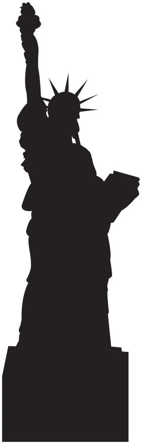 Silhouette of Statue of Liberty Iconic Landmark Clipart Vector Design