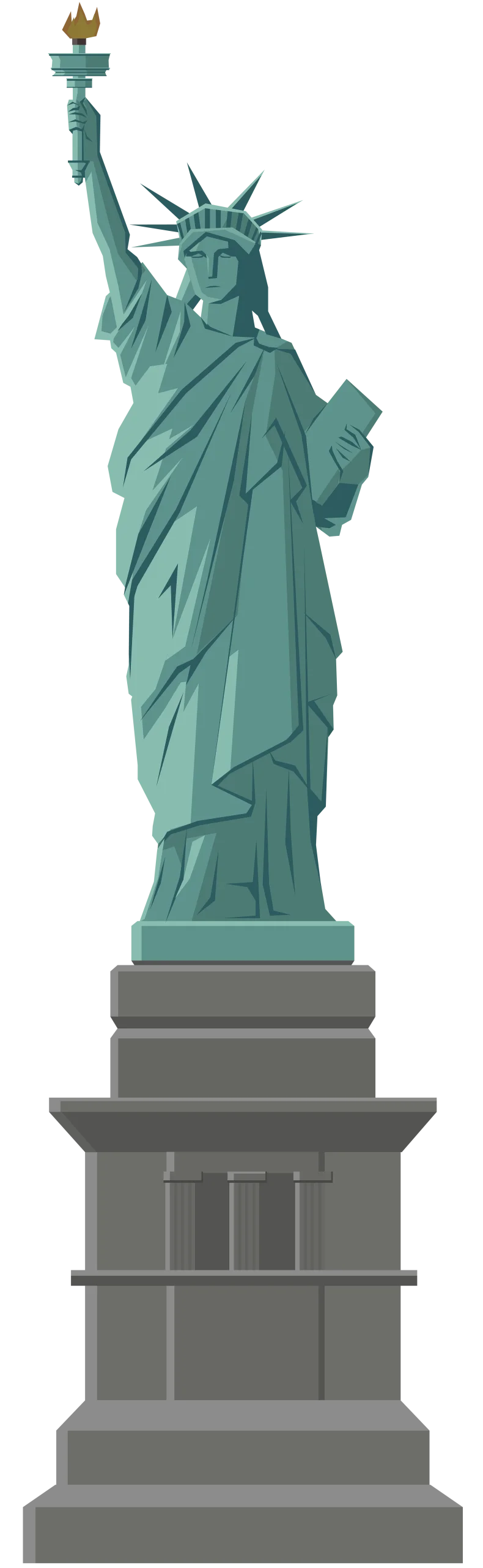 Statue of Liberty Iconic American Symbol Landmark Clipart Design
